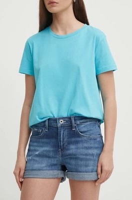 Zdjęcie produktu Pepe Jeans szorty jeansowe STRAIGHT SHORT HW damskie kolor niebieski gładkie medium waist PL801108HU4
