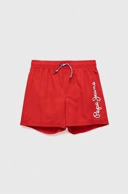 Zdjęcie produktu Pepe Jeans szorty kąpielowe dziecięce kolor czerwony z nadrukiem