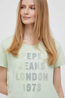 Zdjęcie produktu Pepe Jeans t-shirt bawełniany AGNES kolor zielony