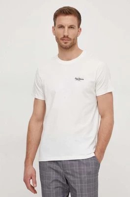 Zdjęcie produktu Pepe Jeans t-shirt bawełniany CHASE męski kolor beżowy z nadrukiem