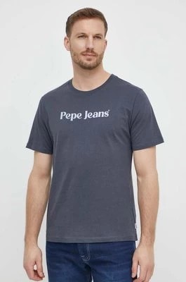 Zdjęcie produktu Pepe Jeans t-shirt bawełniany CLIFTON męski kolor szary z nadrukiem PM509374