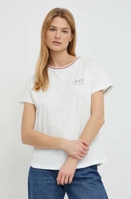Zdjęcie produktu Pepe Jeans t-shirt bawełniany damski kolor biały