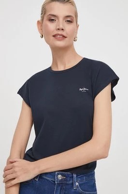 Zdjęcie produktu Pepe Jeans t-shirt bawełniany damski kolor granatowy