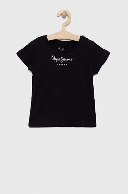 Zdjęcie produktu Pepe Jeans t-shirt bawełniany dziecięcy kolor czarny