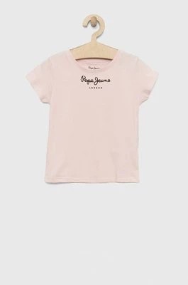 Zdjęcie produktu Pepe Jeans t-shirt bawełniany dziecięcy kolor różowy