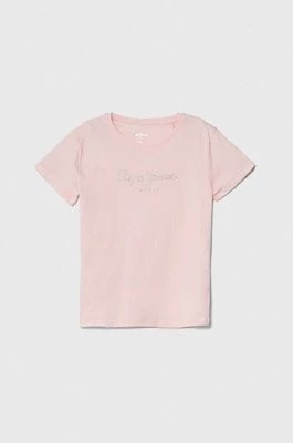 Zdjęcie produktu Pepe Jeans t-shirt bawełniany dziecięcy NINA kolor różowy