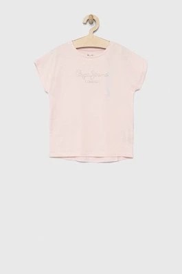 Zdjęcie produktu Pepe Jeans t-shirt bawełniany dziecięcy Nuria kolor różowy