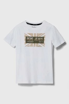 Zdjęcie produktu Pepe Jeans t-shirt bawełniany dziecięcy RANDAL kolor biały z nadrukiem