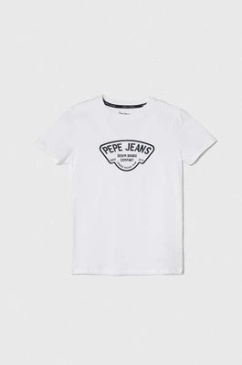 Zdjęcie produktu Pepe Jeans t-shirt bawełniany dziecięcy REGEN kolor biały z nadrukiem