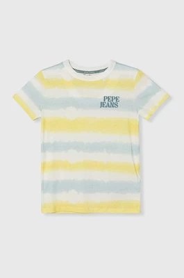 Zdjęcie produktu Pepe Jeans t-shirt bawełniany dziecięcy REI kolor żółty wzorzysty