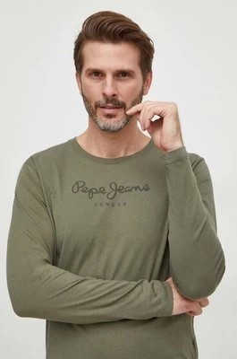 Zdjęcie produktu Pepe Jeans t-shirt bawełniany Eggo męski kolor zielony z nadrukiem