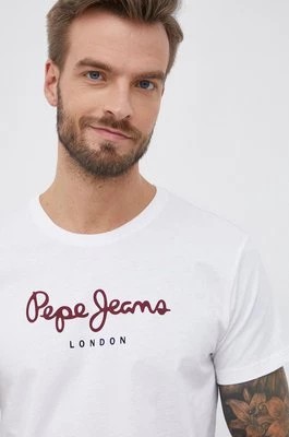 Zdjęcie produktu Pepe Jeans T-shirt bawełniany Eggo N kolor biały gładki