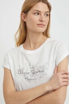 Zdjęcie produktu Pepe Jeans t-shirt bawełniany HELEN damski kolor biały