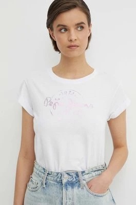 Zdjęcie produktu Pepe Jeans t-shirt bawełniany KELTSE damski kolor biały PL505862