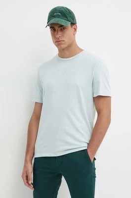 Zdjęcie produktu Pepe Jeans t-shirt bawełniany męski kolor niebieski z aplikacją