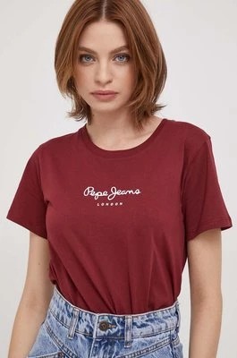 Zdjęcie produktu Pepe Jeans t-shirt bawełniany Wendys kolor bordowy