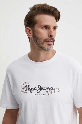 Zdjęcie produktu Pepe Jeans t-shirt CAMILLE męski kolor biały z nadrukiem PM509373