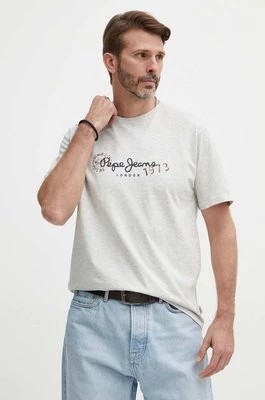 Zdjęcie produktu Pepe Jeans t-shirt CAMILLE męski kolor szary z nadrukiem PM509373