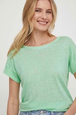 Zdjęcie produktu Pepe Jeans t-shirt lniany kolor zielony