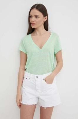 Zdjęcie produktu Pepe Jeans t-shirt lniany LEIGHTON kolor zielony PL505855