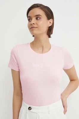 Zdjęcie produktu Pepe Jeans t-shirt NEW VIRGINIA SS N damski kolor różowy PL505202
