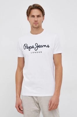 Zdjęcie produktu Pepe Jeans T-shirt Original Stretch kolor biały z nadrukiem