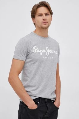 Zdjęcie produktu Pepe Jeans T-shirt Original Stretch kolor szary z nadrukiem