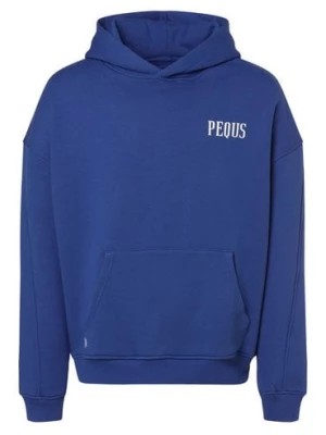 Zdjęcie produktu PEQUS Męska bluza z kapturem Mężczyźni Bawełna niebieski nadruk,