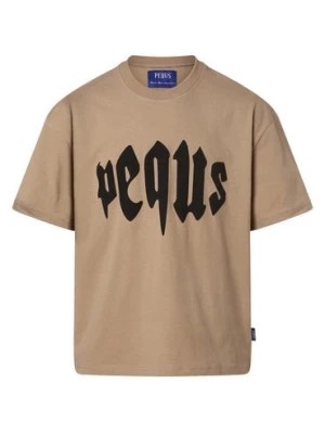 Zdjęcie produktu PEQUS T-shirt męski Mężczyźni Bawełna beżowy|brązowy nadruk,