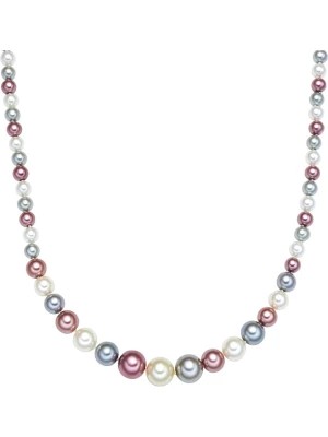 Zdjęcie produktu Perldesse Naszyjnik perłowy w kolorze srebrno-biało-jasnoróżowym - dł. 52 cm rozmiar: onesize