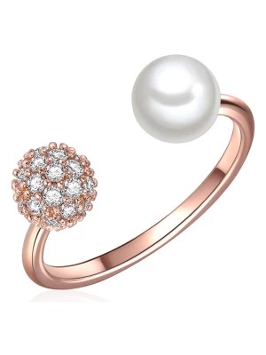 Zdjęcie produktu Perldesse Pozłacany pierścionek z perłą i cyrkoniami rozmiar: 56