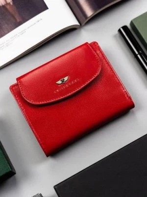 Zdjęcie produktu Peterson Mały, skórzany portfel damski na zatrzask- czerwony