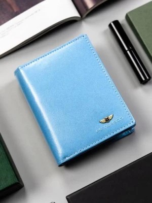 Zdjęcie produktu Peterson Skórzany portfel damski średnich rozmiarów niebieski
