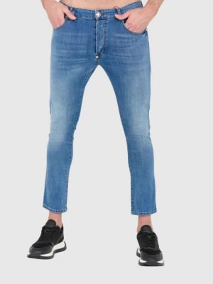 Zdjęcie produktu PHILIPP PLEIN Niebieskie męskie jeansy zapinane na guziki