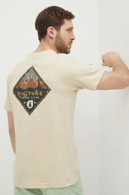 Zdjęcie produktu Picture t-shirt bawełniany Usil męski kolor beżowy z nadrukiem MTS1104