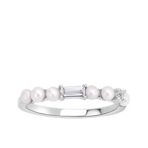 Zdjęcie produktu Pierścionek srebrny z perłami i cyrkoniami - Pearls of Sky Pearls of Sky - Biżuteria YES