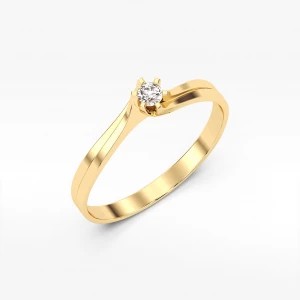 Zdjęcie produktu Pierścionek zaręczynowy z żółtego złota z brylantem