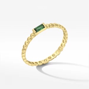 Zdjęcie produktu Pierścionek ze złota z zieloną cyrkonią