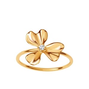 Zdjęcie produktu Pierścionek złoty z cyrkoniami - kwiaty - Femini Femini - Biżuteria YES