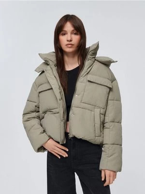 Zdjęcie produktu Pikowana kurtka oversize z kieszeniami cargo oliwkowa House