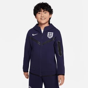 Zdjęcie produktu Piłkarska bluza z kapturem i zamkiem na całej długości dla dużych dzieci (chłopców) Anglia Tech Fleece - Fiolet Nike