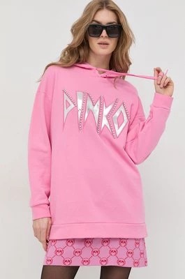 Zdjęcie produktu Pinko bluza damska kolor różowy z kapturem z aplikacją