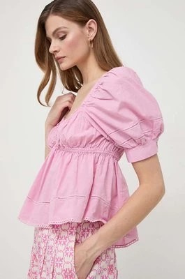 Zdjęcie produktu Pinko bluzka bawełniana damska kolor różowy gładka 103070.A1OL