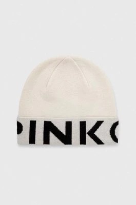Zdjęcie produktu Pinko czapka wełniana kolor beżowy z cienkiej dzianiny wełniana 101507.A101