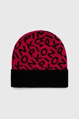 Zdjęcie produktu Pinko czapka z domieszką kaszmiru kolor różowy z cienkiej dzianiny 101503.A0ZZ