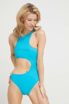 Zdjęcie produktu Pinko jednoczęściowy strój kąpielowy kolor niebieski miękka miseczka