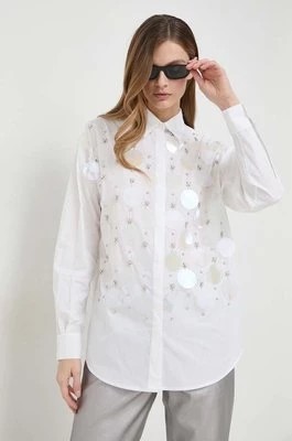 Zdjęcie produktu Pinko koszula bawełniana damska kolor biały relaxed z kołnierzykiem klasycznym 102476.A1P1