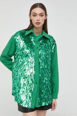 Zdjęcie produktu Pinko koszula damska kolor zielony relaxed z kołnierzykiem klasycznym
