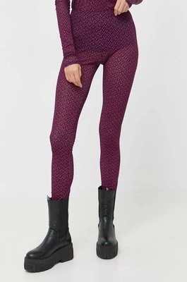 Zdjęcie produktu Pinko legginsy damskie kolor fioletowy wzorzyste