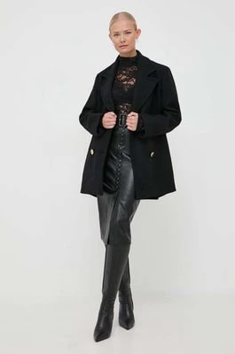 Zdjęcie produktu Pinko płaszcz wełniany kolor czarny przejściowy